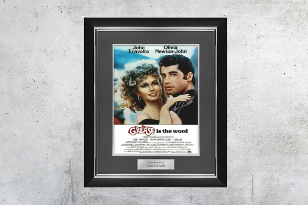John Travolta hand signed Grease movie poster