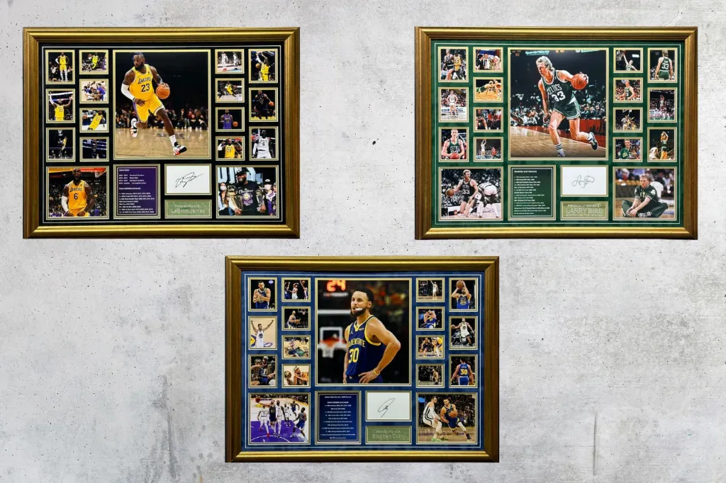 NBA Stars Signed Frame - Lebron James, Larry Bird or Stephen Curry