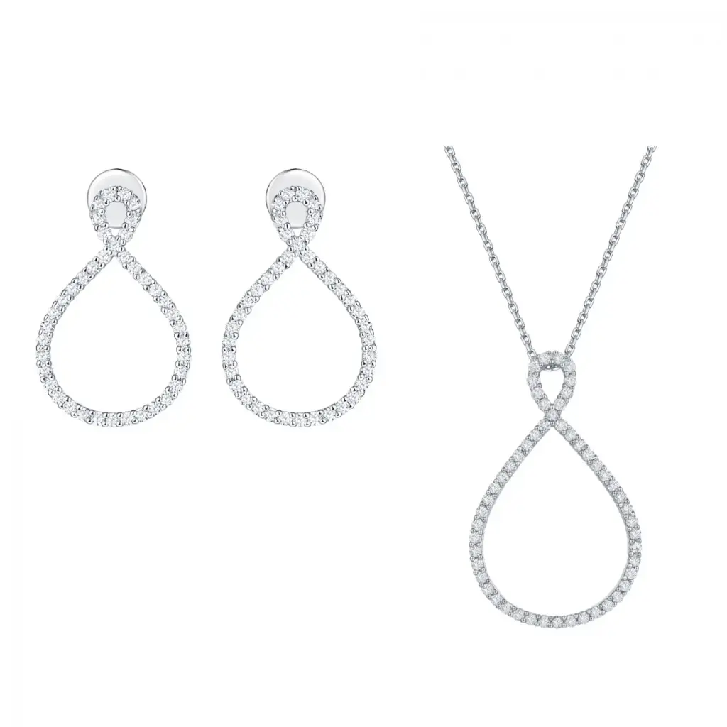 Marilyn Diamond Earrings & Marilyn Diamond Necklace Bundle