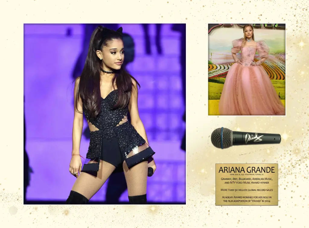 Ariana Grande Signed & Framed Microphone – Grammy-Nominated Superstar
